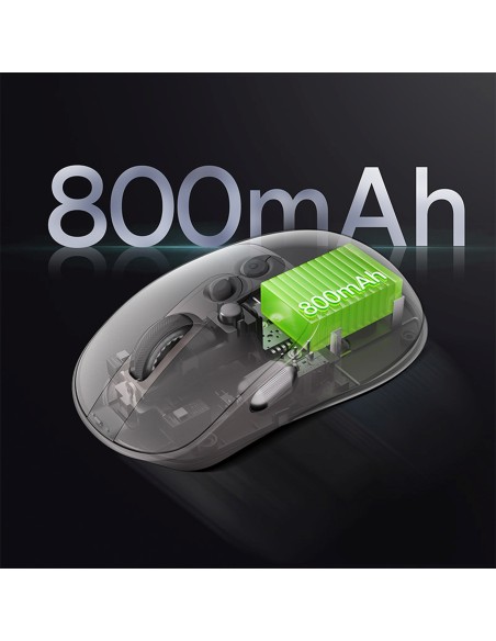 
Belaidė pelė su įkraunamo akumuliatoriaus indikatoriumi, 4000DPI, 800mAh, 2.4GHz, BT – žalia
