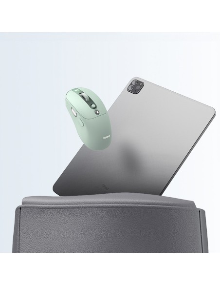 
Belaidė pelė su įkraunamo akumuliatoriaus indikatoriumi, 4000DPI, 800mAh, 2.4GHz, BT – žalia
