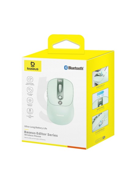 
Belaidė pelė su įkraunamo akumuliatoriaus indikatoriumi, 4000DPI, 800mAh, 2.4GHz, BT – žalia
