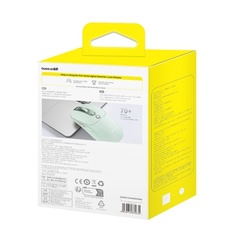 
Belaidė pelė su įkraunamo akumuliatoriaus indikatoriumi, 4000DPI, 800mAh, 2.4GHz, BT – žalia
