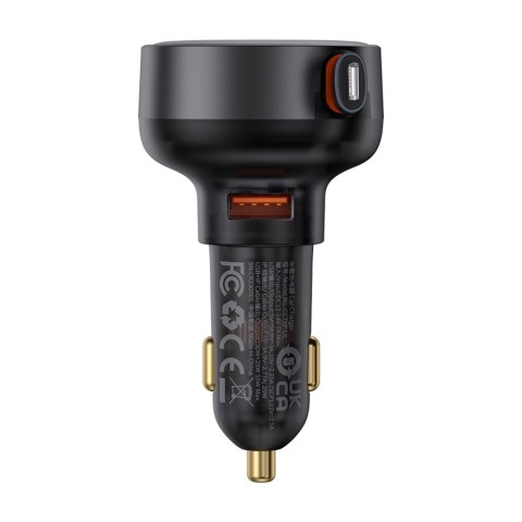 
USB-A automobilinis įkroviklis su ištraukiamu „iPhone Lightning“ laidu, 55 W – juodas
