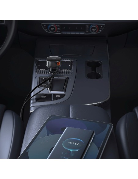 
USB-A automobilinis įkroviklis su ištraukiamu „iPhone Lightning“ laidu, 55 W – juodas
