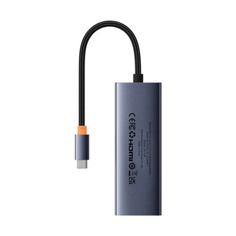 
ŠAKOTĖLIS 5 viename skirstytuvas USB-C į HDMI USB-A USB-C PD 4K - pilkas
