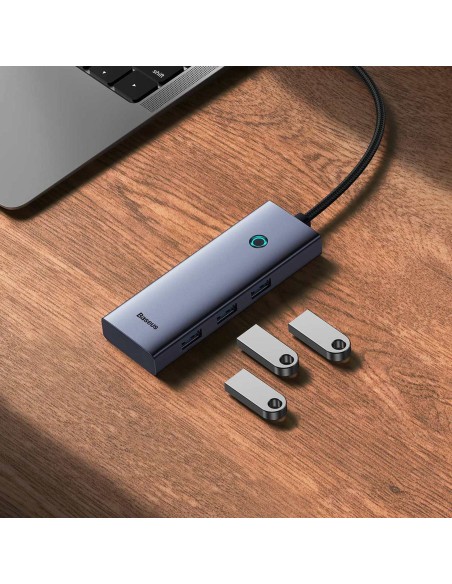 
ŠAKOTĖLIS 5 viename skirstytuvas USB-C į HDMI USB-A USB-C PD 4K - pilkas
