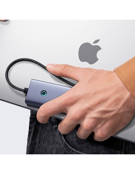 
ŠAKOTĖLIS 5 viename skirstytuvas USB-C į HDMI USB-A USB-C PD 4K - pilkas
