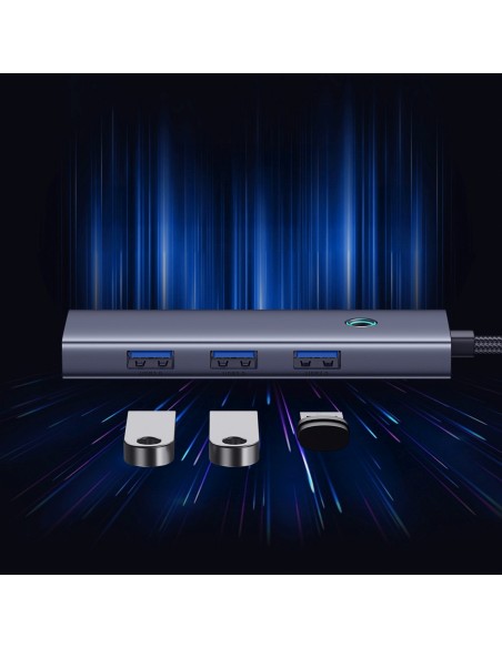 
ŠAKOTĖLIS 5 viename skirstytuvas USB-C į HDMI USB-A USB-C PD 4K - pilkas
