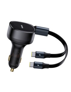 
2 viename automobilinis įkroviklis su dviem USB-C laidais, 33 W – juodas
