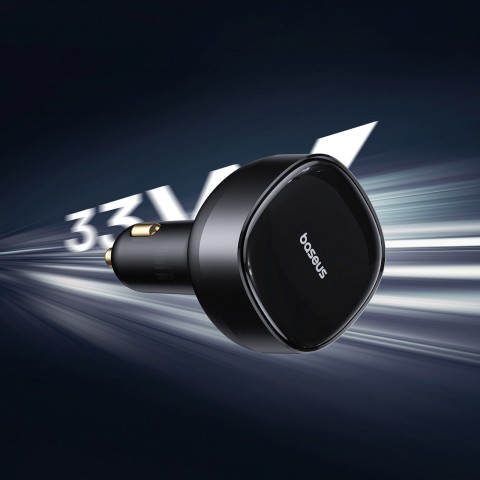 
2 viename automobilinis įkroviklis su dviem USB-C laidais, 33 W – juodas
