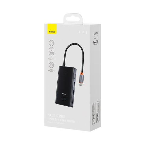 
USB-C į 4x USB-A šakotuvo skirstytuvas – pilkas

