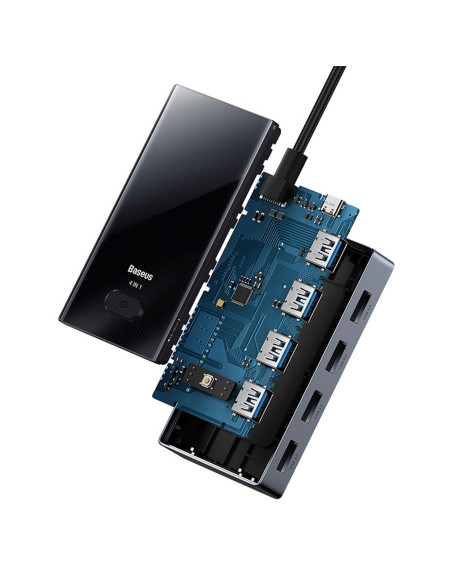 
USB-C į 4x USB-A šakotuvo skirstytuvas – pilkas
