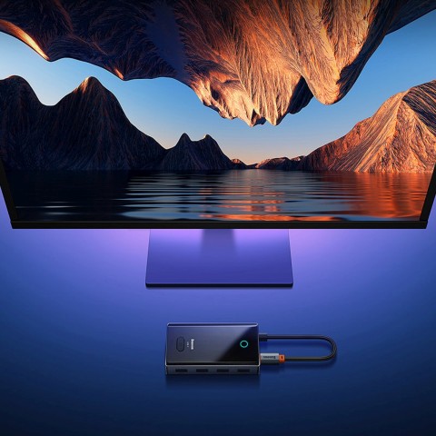 
USB-C į 4x USB-A šakotuvo skirstytuvas – pilkas
