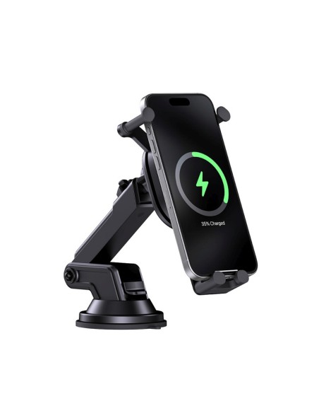 
„Gravity“ automobilio laikiklis su indukciniu išmaniojo telefono įkrovikliu ir siurbtuku, 15 W – juodas
