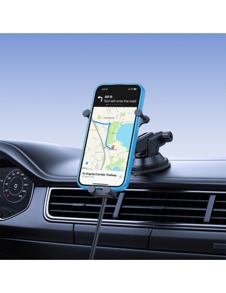 
„Gravity“ automobilio laikiklis su indukciniu išmaniojo telefono įkrovikliu ir siurbtuku, 15 W – juodas
