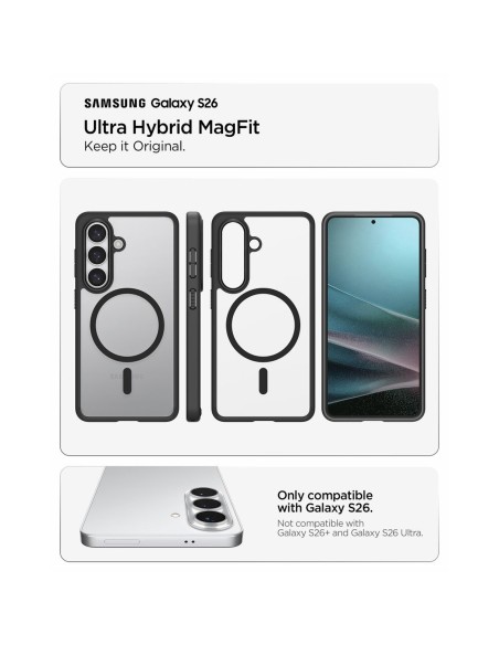 
„Samsung Galaxy S26 Ultra Hybrid MagSafe“ dėklas – permatomas juodas
