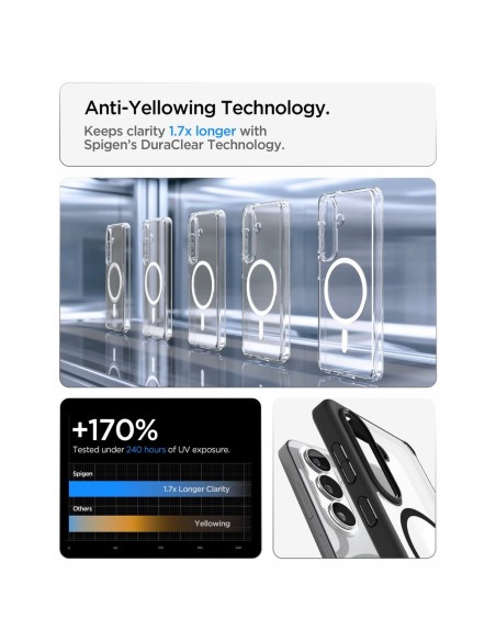 
„Samsung Galaxy S26 Ultra Hybrid MagSafe“ dėklas – permatomas juodas
