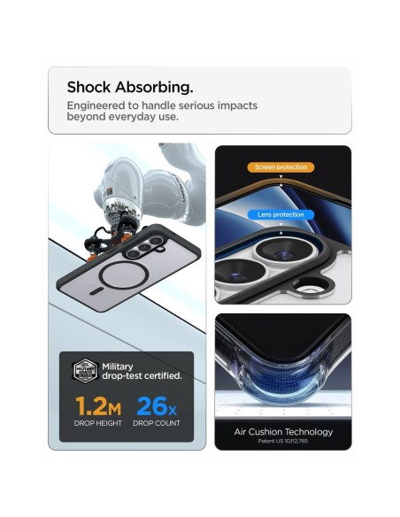 
„Samsung Galaxy S26 Ultra Hybrid MagSafe“ dėklas – permatomas juodas
