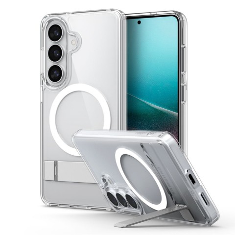 
„Samsung Galaxy S26 Ultra Hybrid S MagSafe“ dėklas – skaidrus ir baltas
