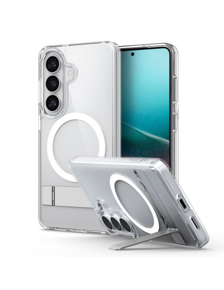 
„Samsung Galaxy S26 Ultra Hybrid S MagSafe“ dėklas – skaidrus ir baltas
