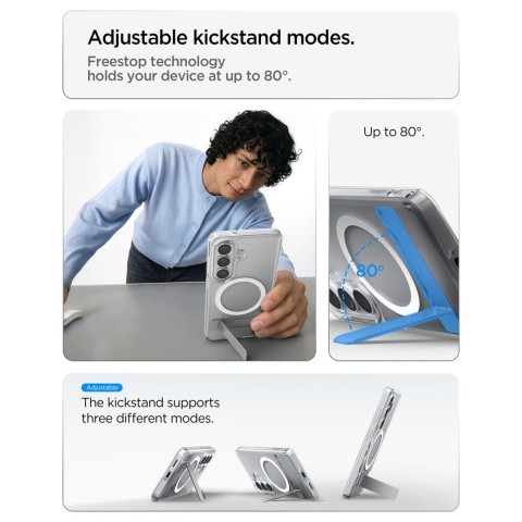 
„Samsung Galaxy S26 Ultra Hybrid S MagSafe“ dėklas – skaidrus ir baltas
