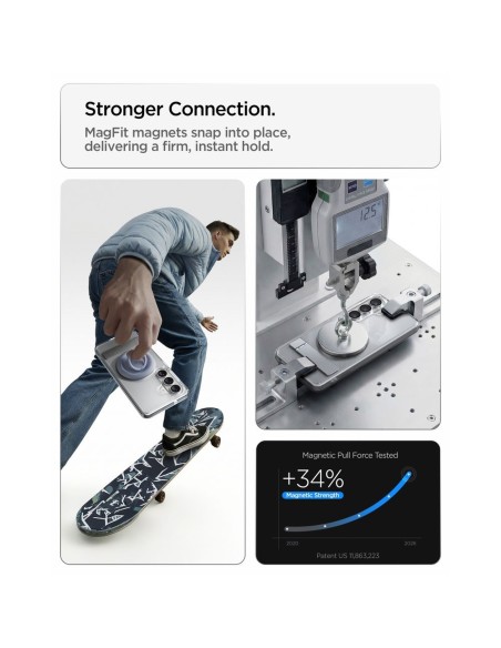 
„Samsung Galaxy S26 Ultra Hybrid S MagSafe“ dėklas – skaidrus ir baltas
