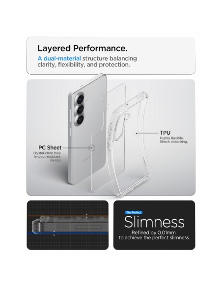 
„Samsung Galaxy S26+ Ultra Hybrid“ dėklas – skaidrus
