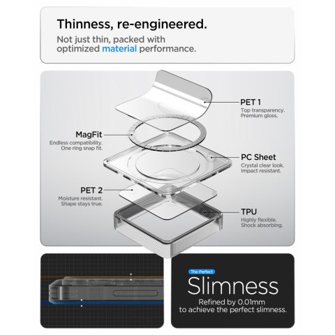 
„Samsung Galaxy S26+ Ultra Hybrid MagSafe“ dėklas – skaidrus ir baltas

