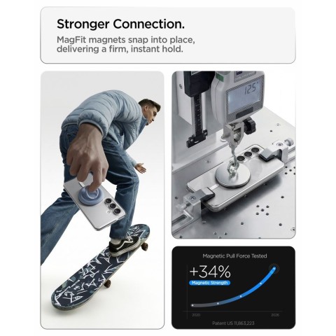 
„Samsung Galaxy S26+ Ultra Hybrid MagSafe“ dėklas – skaidrus ir baltas
