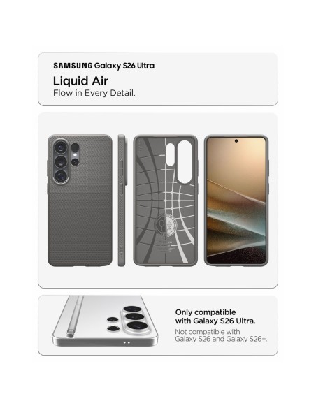 
„Samsung Galaxy S26 Ultra Liquid Air“ dėklas – pilkas
