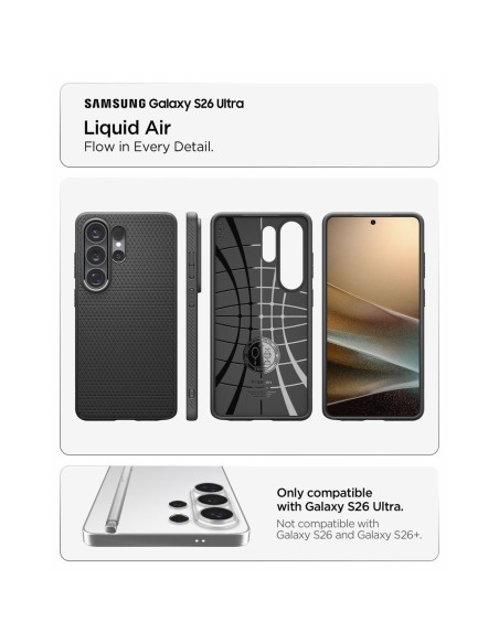 
„Samsung Galaxy S26 Ultra Liquid Air“ dėklas – juodas
