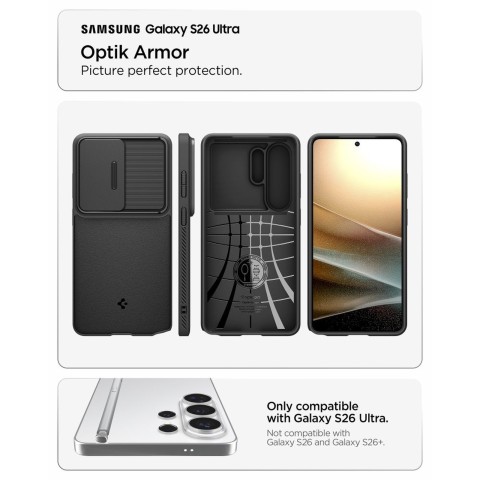 
„Samsung Galaxy S26 Ultra Optic Armor“ dėklas – juodas
