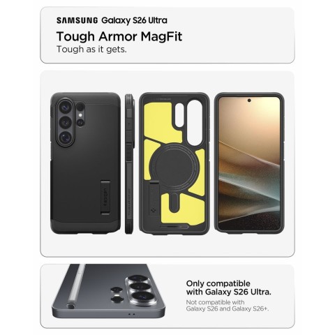 
„Samsung Galaxy S26 Ultra Tough Armor MagSafe“ dėklas – juodas
