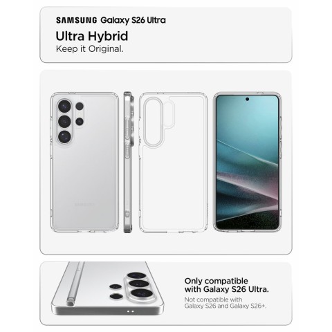 
„Samsung Galaxy S26 Ultra Ultra Hybrid“ dėklas – skaidrus
