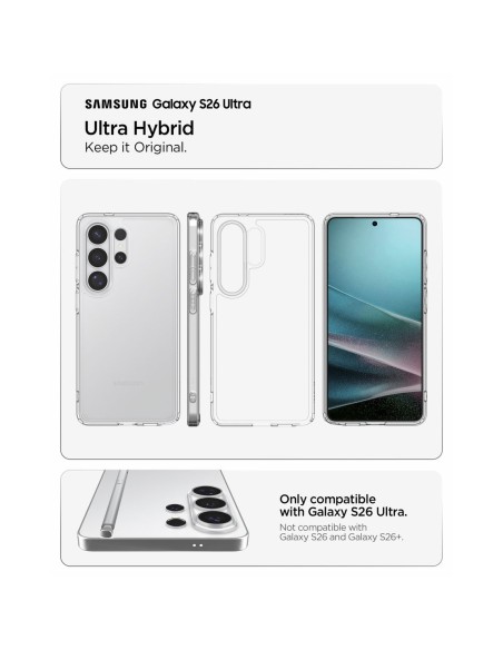 
„Samsung Galaxy S26 Ultra Ultra Hybrid“ dėklas – skaidrus
