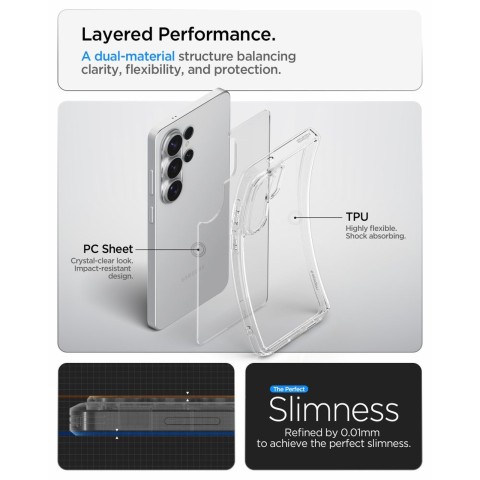 
„Samsung Galaxy S26 Ultra Ultra Hybrid“ dėklas – skaidrus
