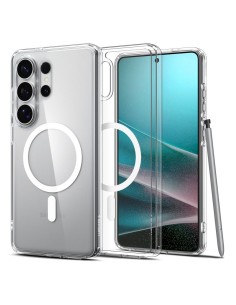 
„Samsung Galaxy S26 Ultra Ultra Hybrid MagSafe“ dėklas – skaidrus ir baltas
