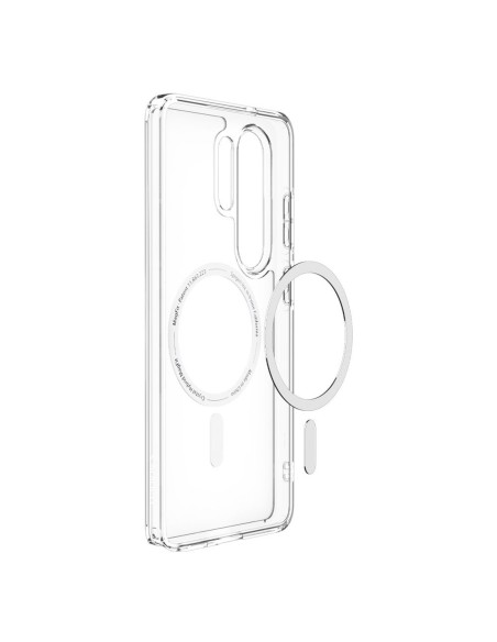 
„Samsung Galaxy S26 Ultra Ultra Hybrid MagSafe“ dėklas – skaidrus ir baltas

