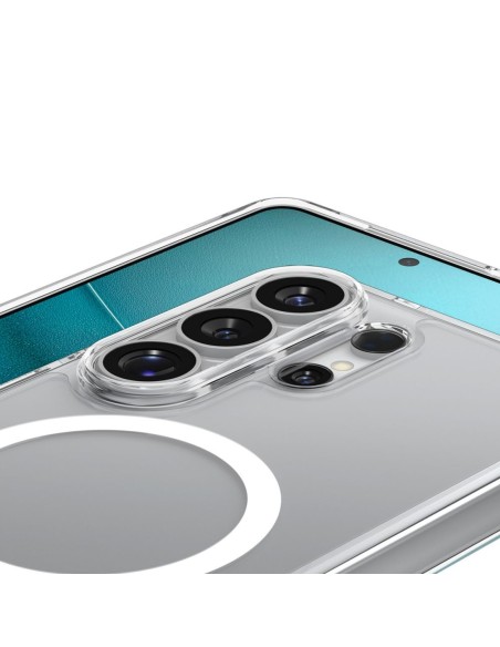 
„Samsung Galaxy S26 Ultra Ultra Hybrid MagSafe“ dėklas – skaidrus ir baltas
