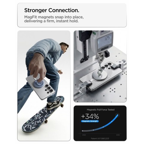
„Samsung Galaxy S26 Ultra Ultra Hybrid MagSafe“ dėklas – skaidrus ir baltas
