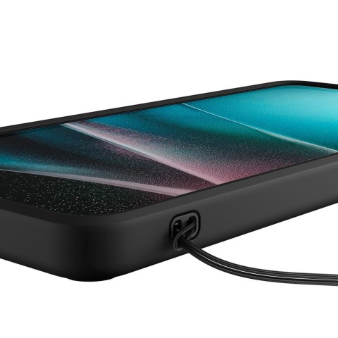 
„Samsung Galaxy S26 Ultra Ultra Hybrid MagSafe“ dėklas – permatomas juodas
