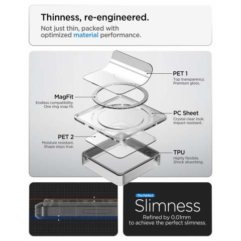 
„Samsung Galaxy S26 Ultra Ultra Hybrid MagSafe“ dėklas – permatomas juodas
