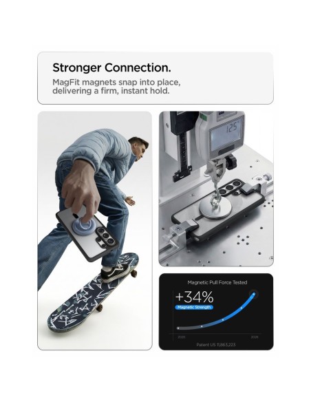 
„Samsung Galaxy S26 Ultra Ultra Hybrid MagSafe“ dėklas – permatomas juodas
