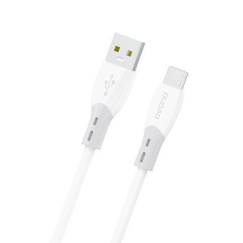 
Silikoninis pintas kabelis USB-A - USB-C L25ST 5A 1m - baltas
