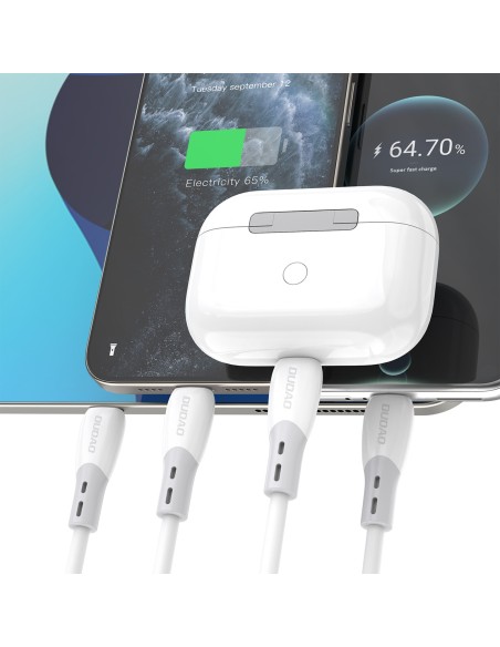 
Silikoninis pintas laidas USB-C L25SC 60W 1m - baltas
