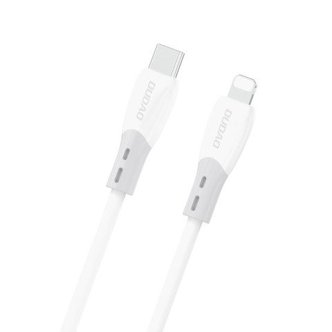 
Silikoninis pintas USB-C laidas - iPhone Lightning L25SX 30W 2m - Baltas
