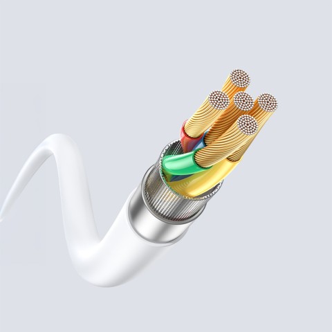 
Silikoninis pintas USB-C laidas - iPhone Lightning L25SX 30W 2m - Baltas
