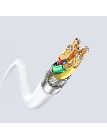 
Silikoninis pintas USB-C laidas - iPhone Lightning L25SX 30W 2m - Baltas
