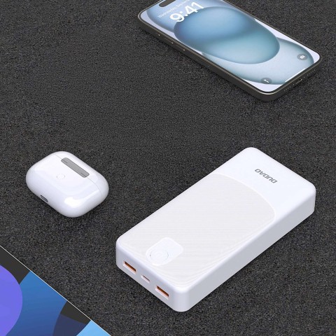 
20000mAh USB-A K10Pro 2.4A nešiojama baterija - balta

