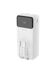 
30000mAh USB-A USB-C K15Max PD 22.5W nešiojamas įkroviklis su USB-C iPhone Lightning laidu – baltas
