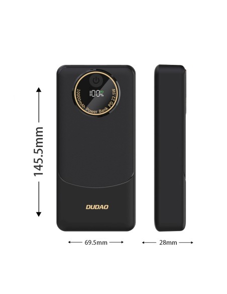 
Nešiojamoji baterija 20000mAh USB-A USB-C K12Pro 22.5W PD - juoda
