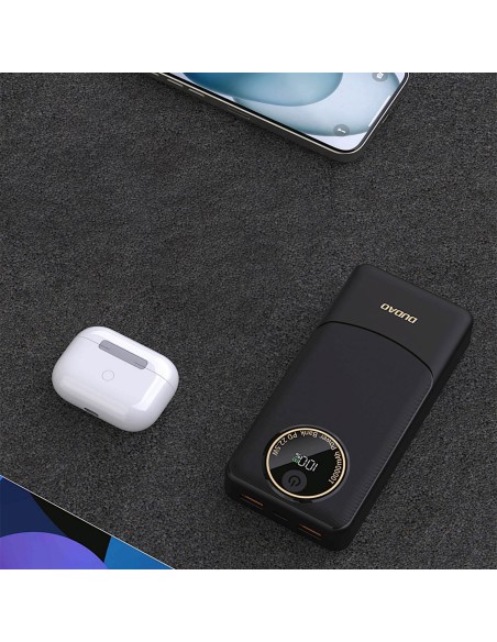
Nešiojamoji baterija 20000mAh USB-A USB-C K12Pro 22.5W PD - juoda
